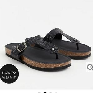 Rhineshtone T-Strap Sandals